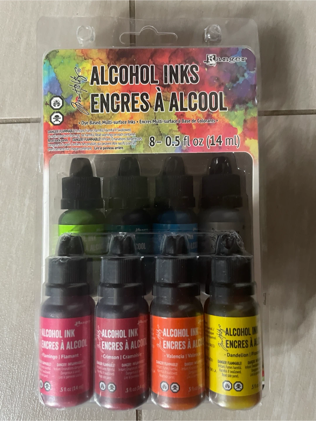 Unopened perfect cond Alcohol Inks - 8 Bottles