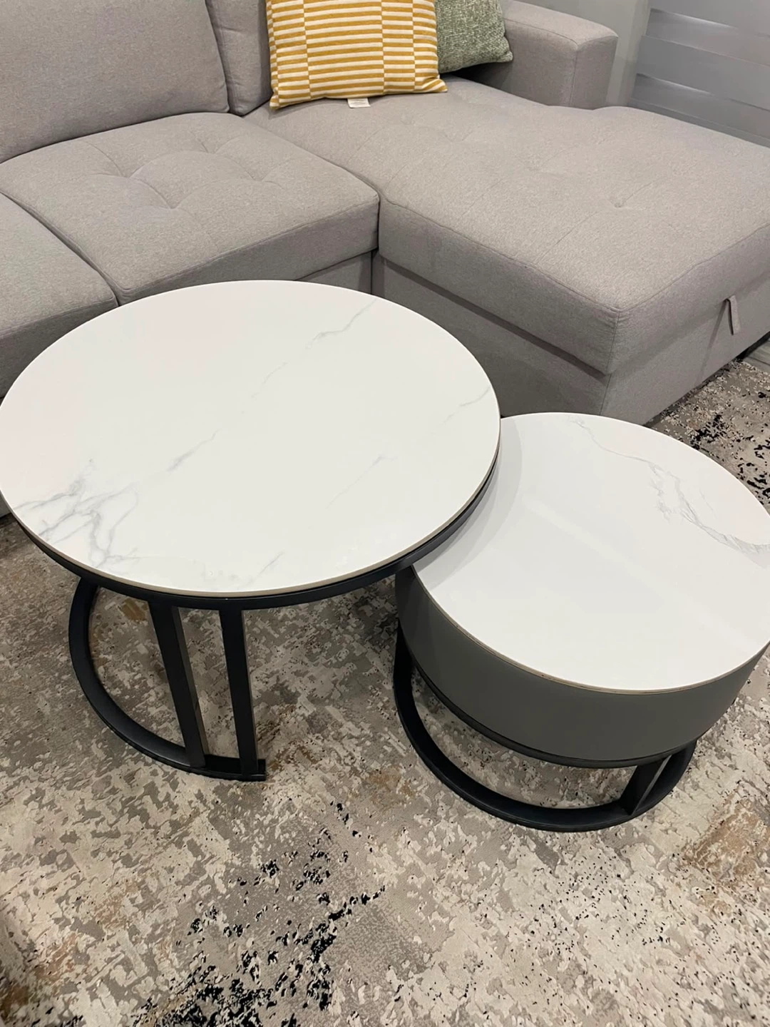Nesting Coffee Tables with Drawer - photo 2