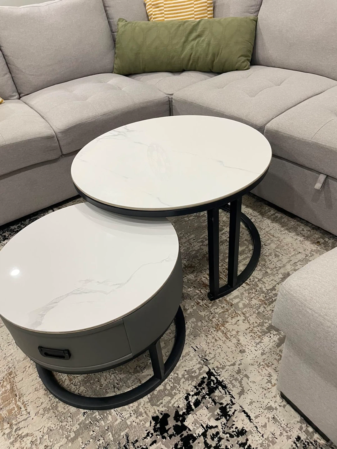 Nesting Coffee Tables with Drawer - photo 3