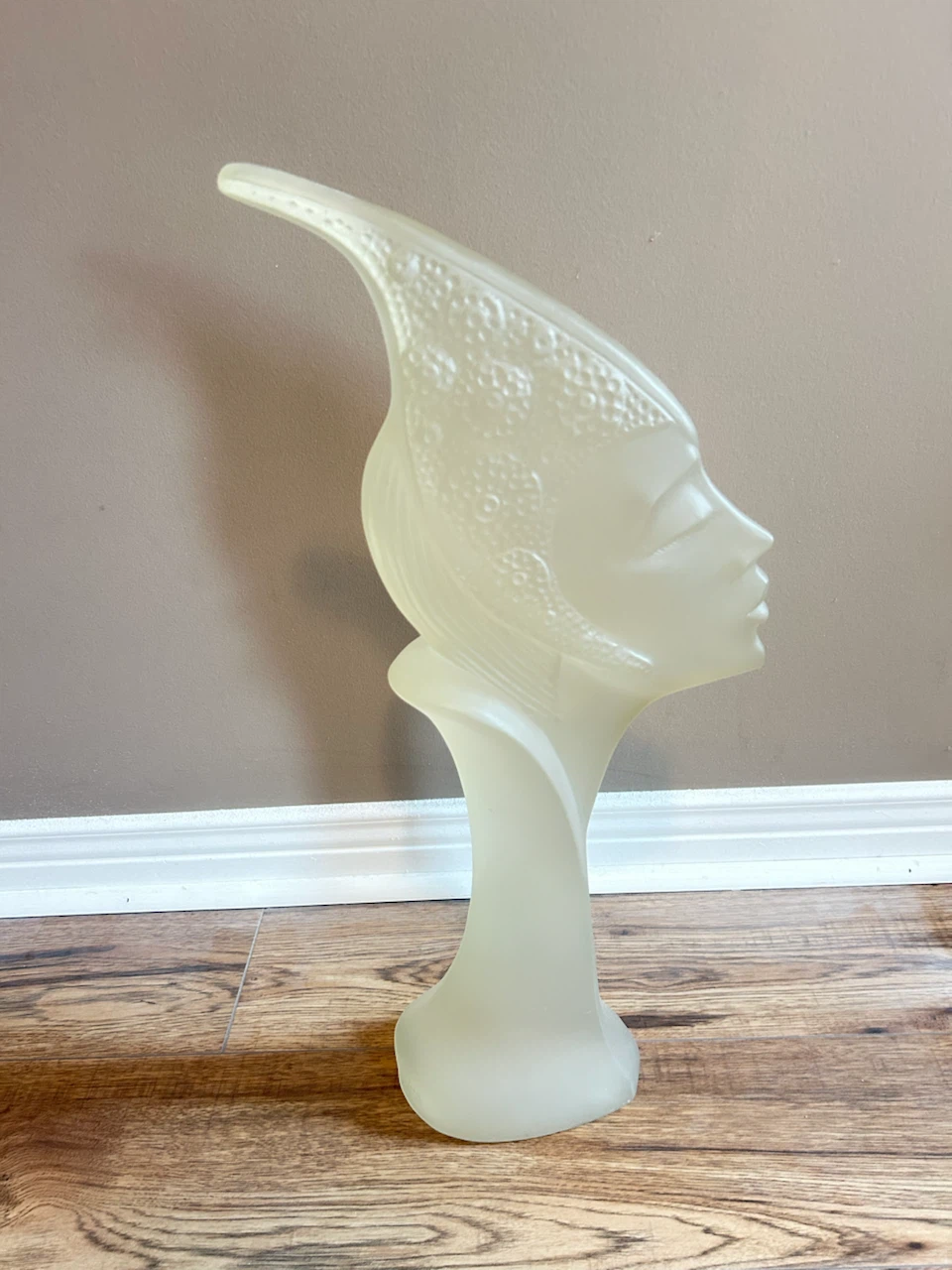 Frosted Glass Art Deco Lady Bust