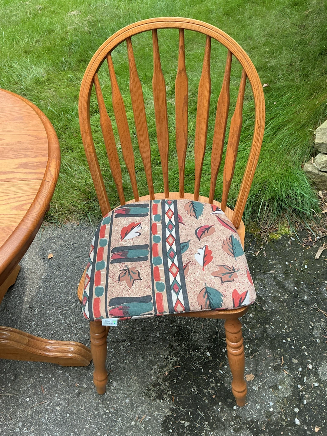 Oak Pedestal Dining Table with 2 Chairs - photo 4