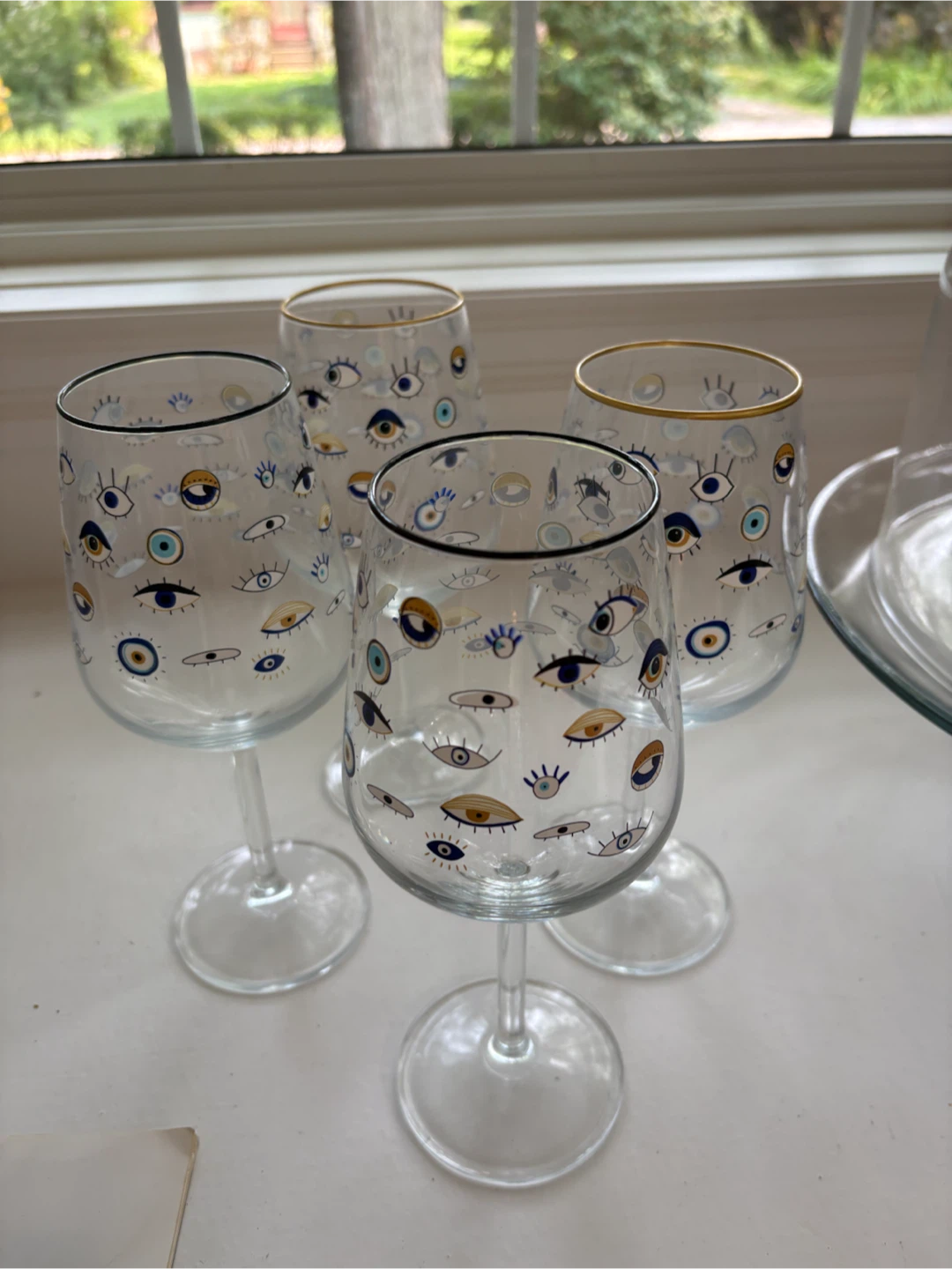 Set of 4 "Evil Eye" Wine Glasses - photo 2