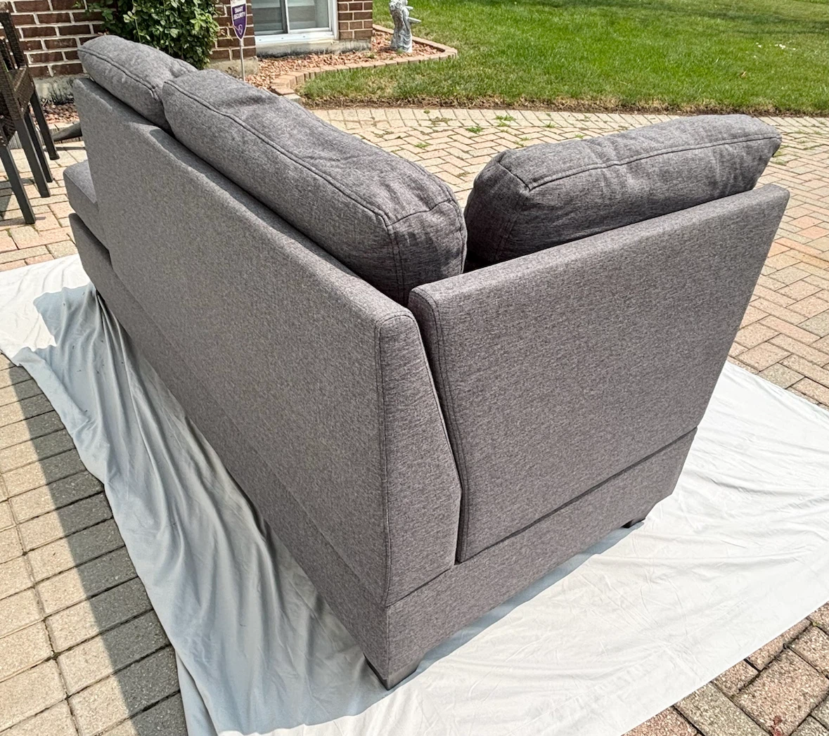 Couch Modern Sofa with Chaise in grey - photo 3