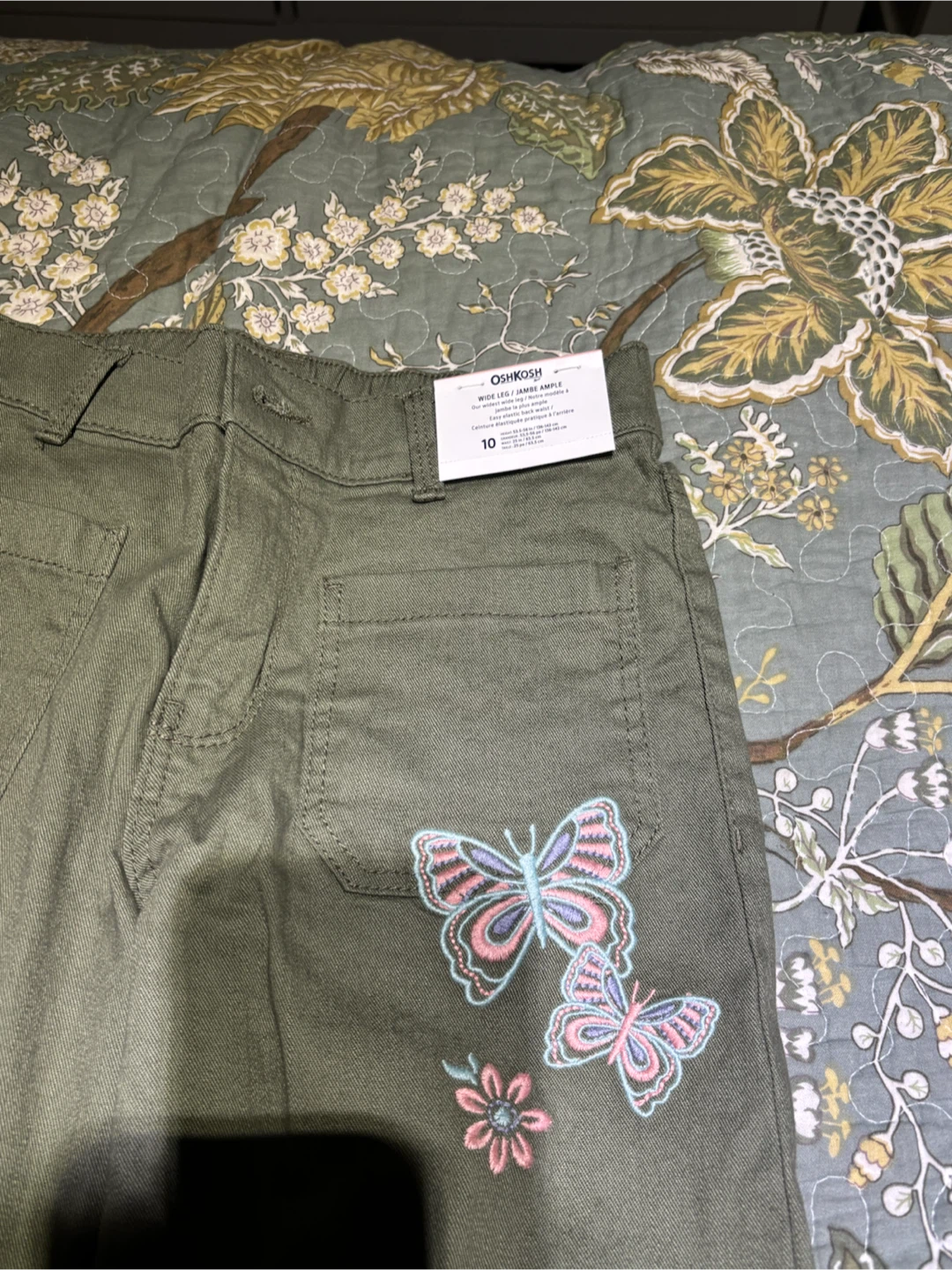 OshKosh B'gosh Girls Green Butterfly Pants Size 10 - photo 2