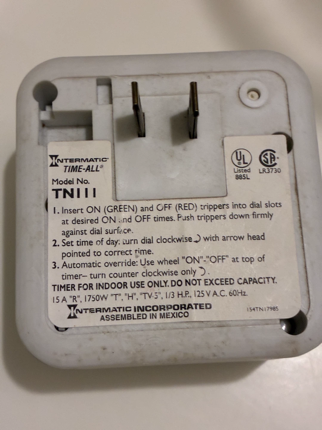Intermatic TIME-ALL Timer Model TN111 - photo 2