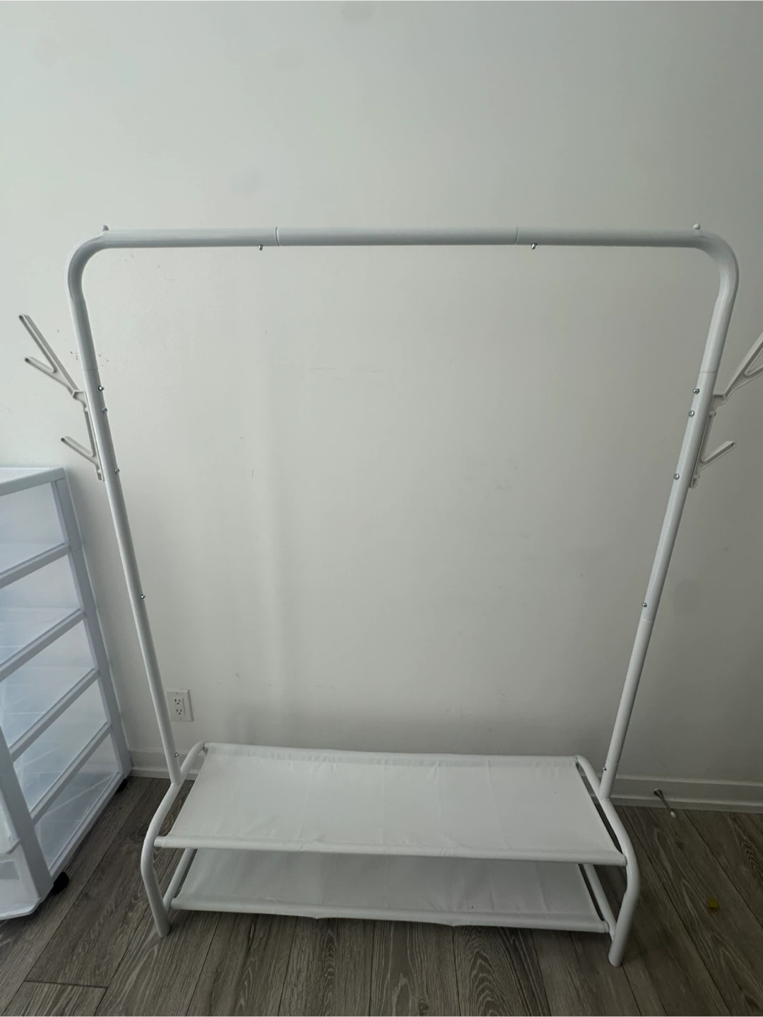 White Metal Clothes Rack