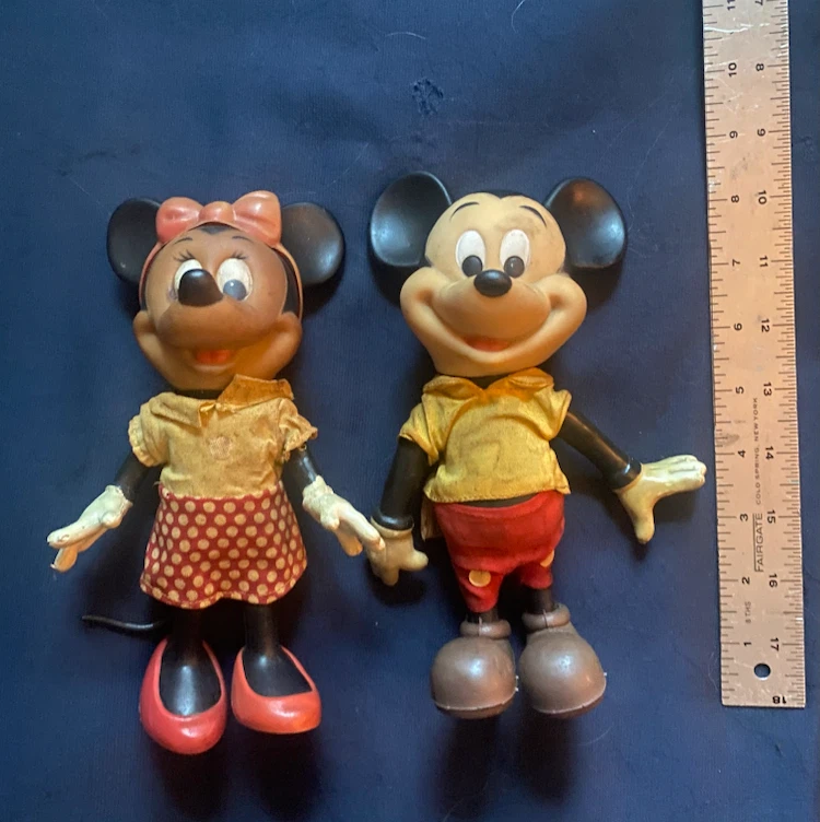 Vintage Mickey Mouse and Minnie Mouse Dolls