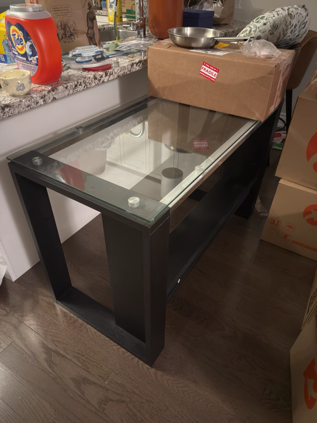 Black Glass Top office Table