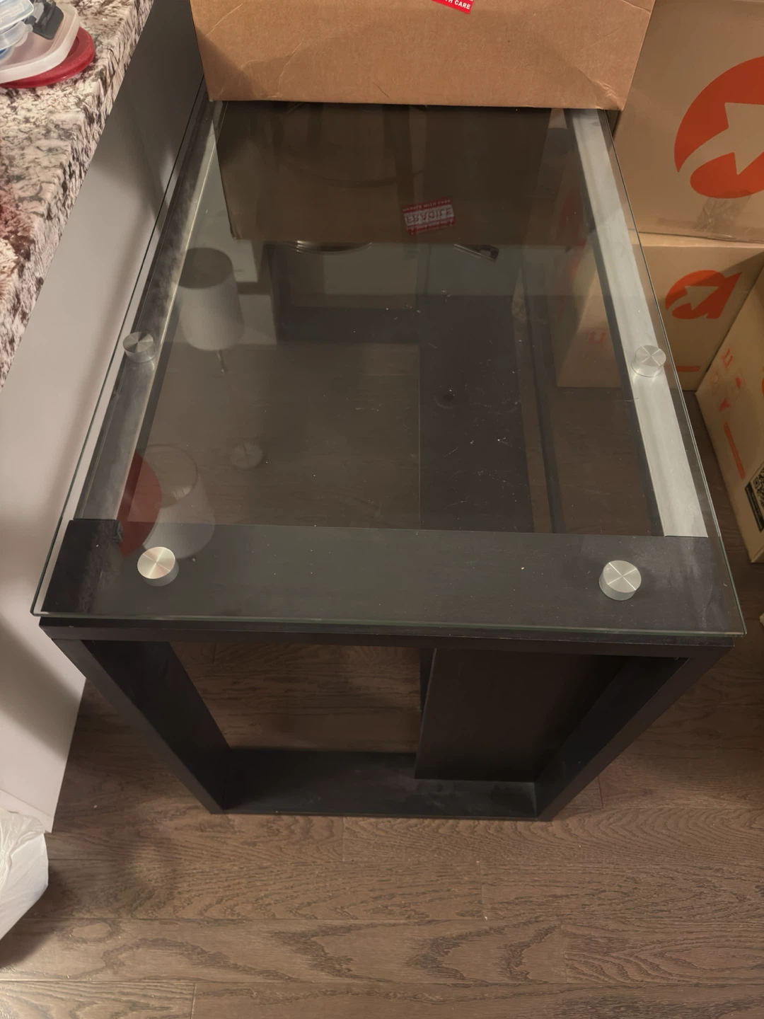 Black Glass Top office Table - photo 2