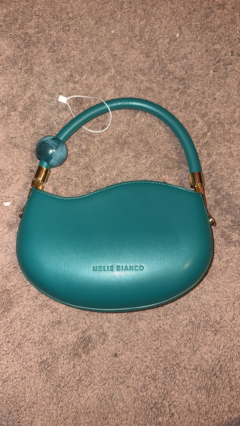 Melie Bianco Teal Handbag with Shoulder Strap