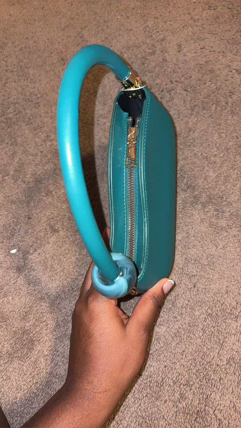 Melie Bianco Teal Handbag with Shoulder Strap - photo 3