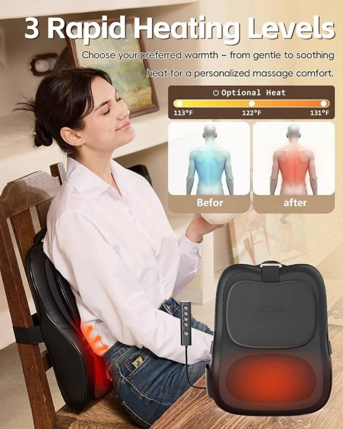 Brand New CAREKING Back and Neck Massager With Heat - photo 4