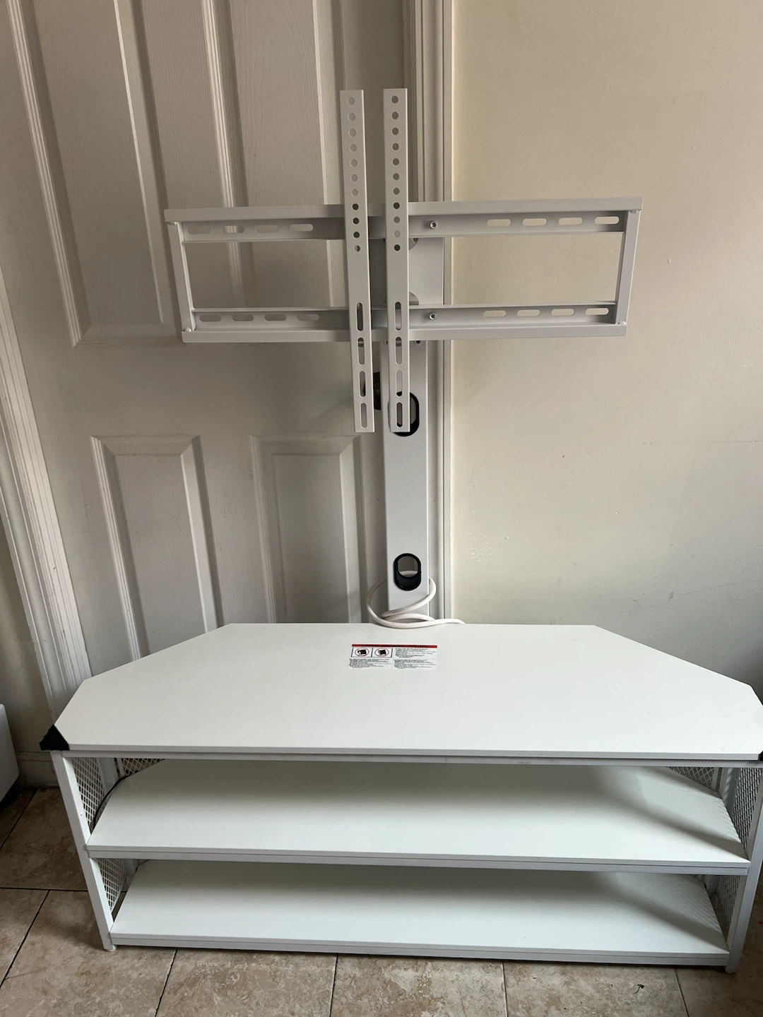 White TV Stand with Mount - photo 2