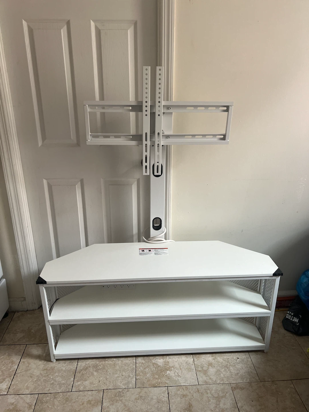 White TV Stand with Mount - photo 3