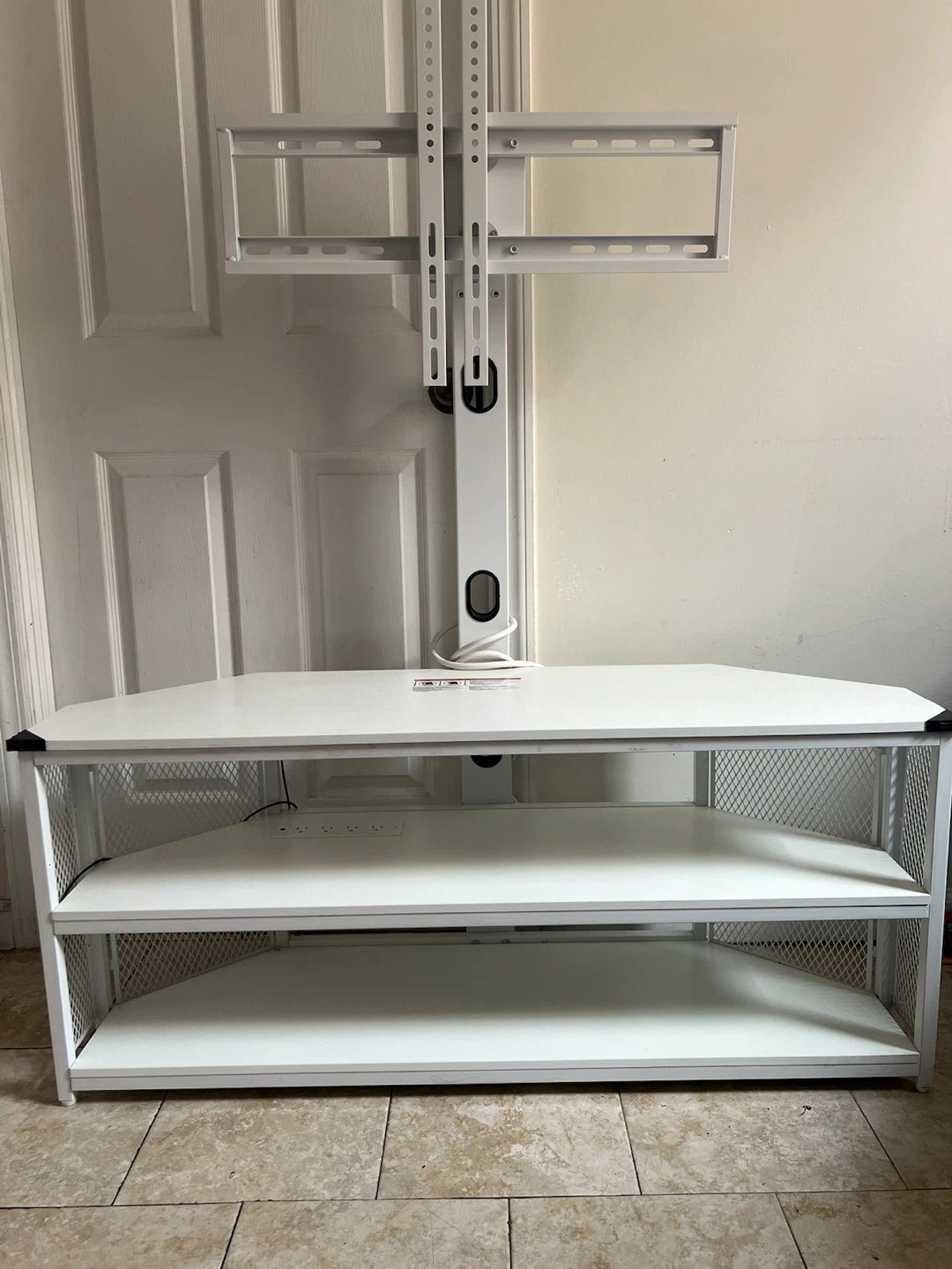 White TV Stand with Mount - photo 4