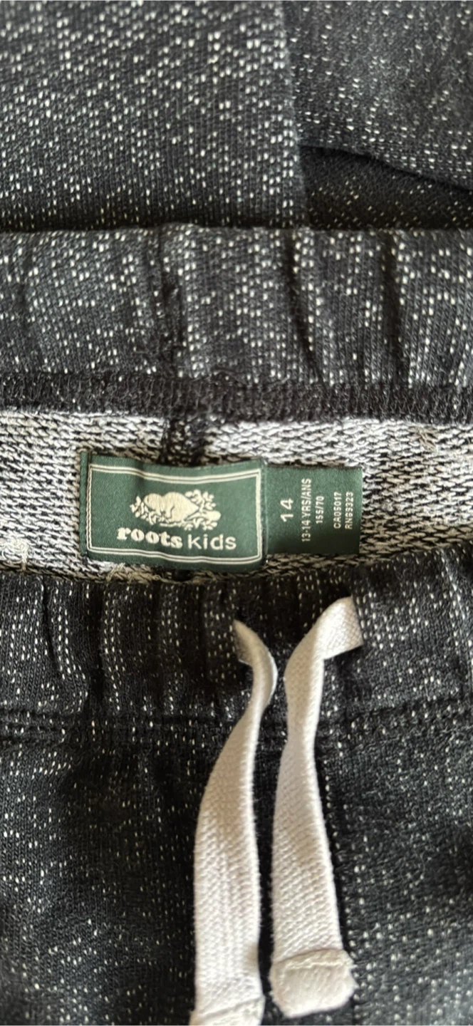 Roots Kids Sweatpants Size 14 Charcoal Grey