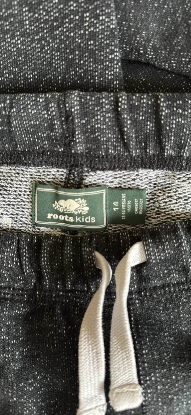 Roots Kids Sweatpants Size 14 Charcoal Grey