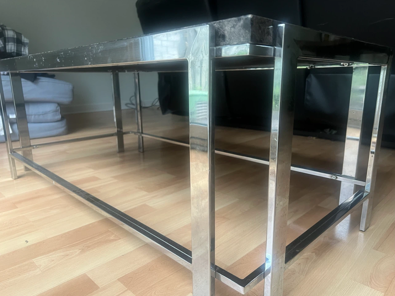 Marble Top Coffee Table with Chrome Base - photo 3