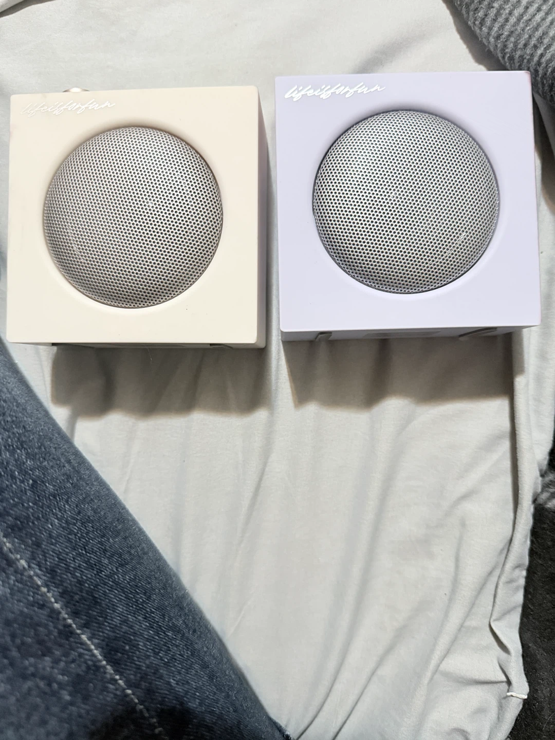 2pcs Miniso Life N Fun Portable Speaker - Cream & Lavender