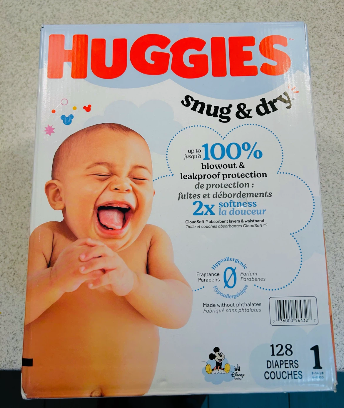 Huggies Snug & Dry Diapers Size 1 - 128 Count
