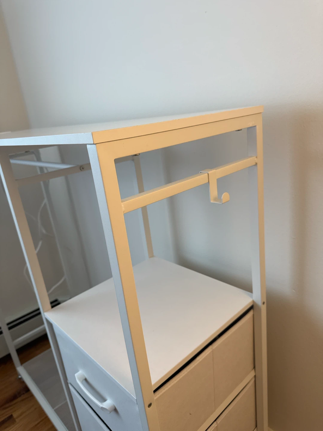 White Clothing Rack with Drawers with charging station - photo 3