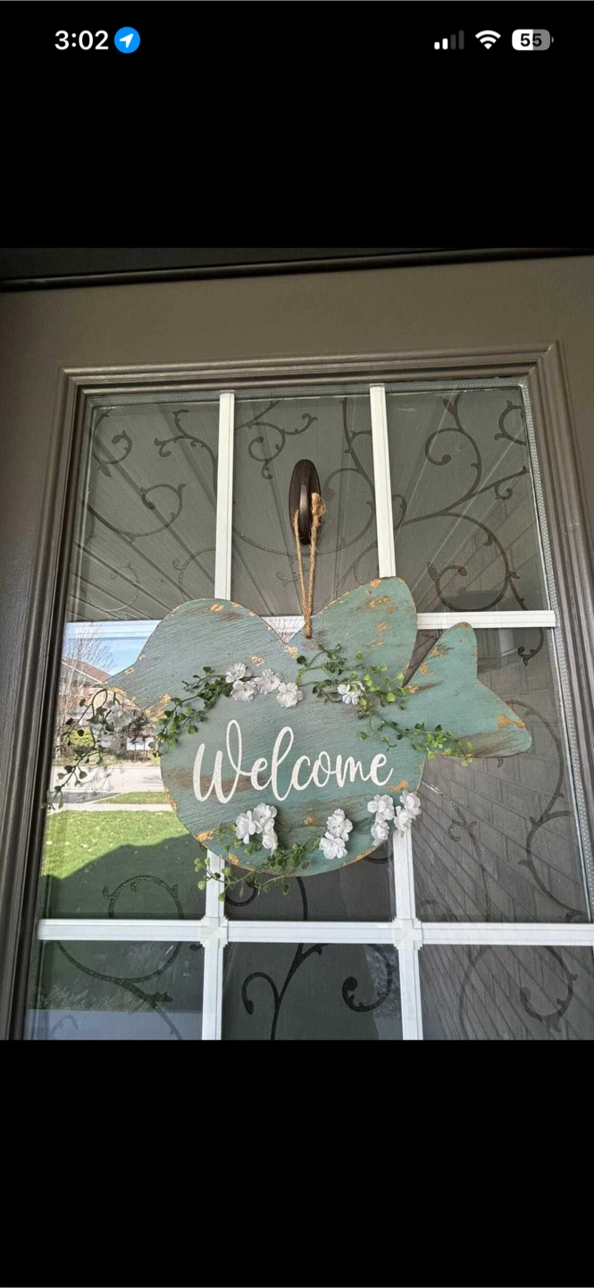 Hand painted wood bird door sign - photo 2