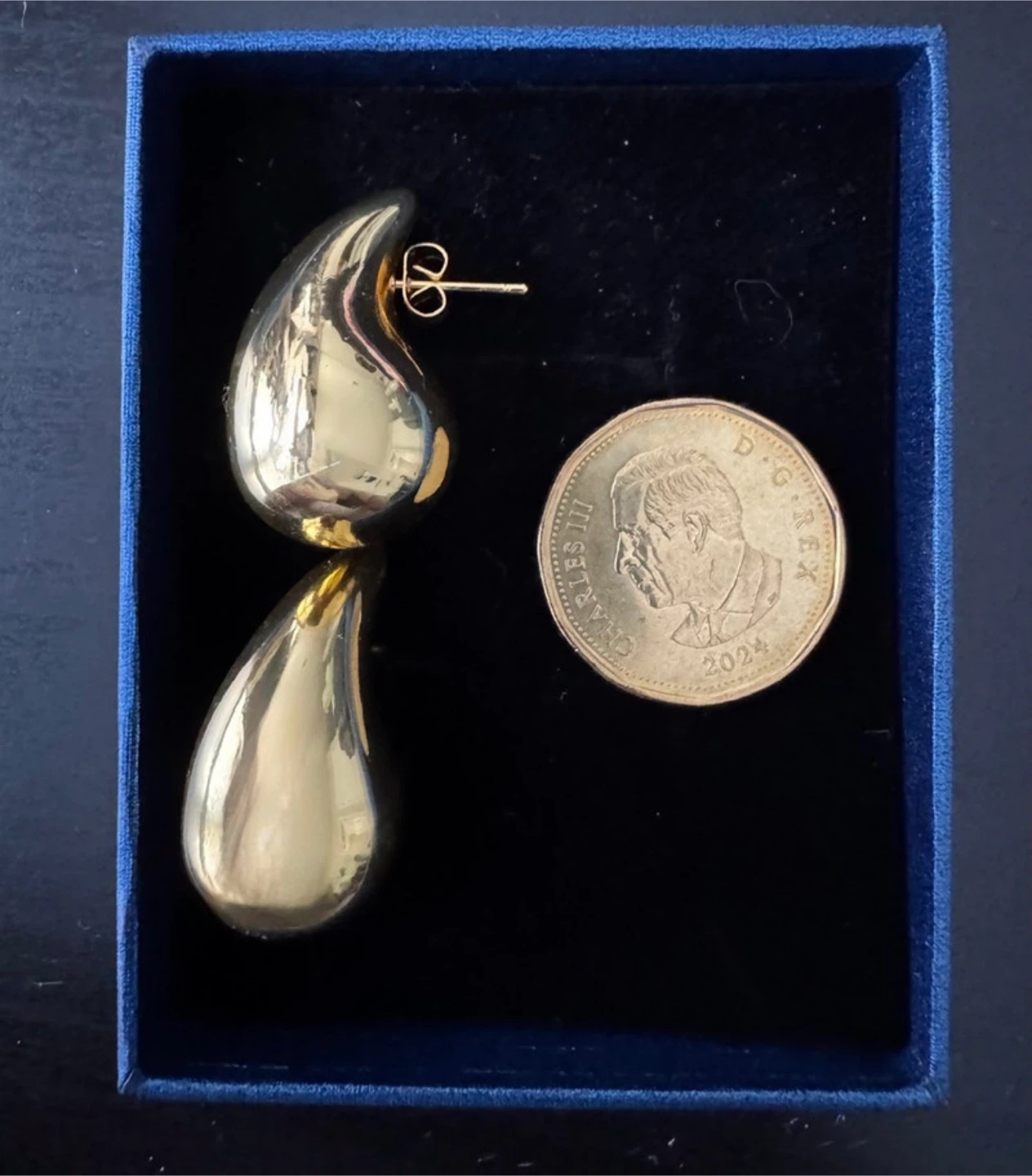 Gold Teardrop Earrings - photo 2