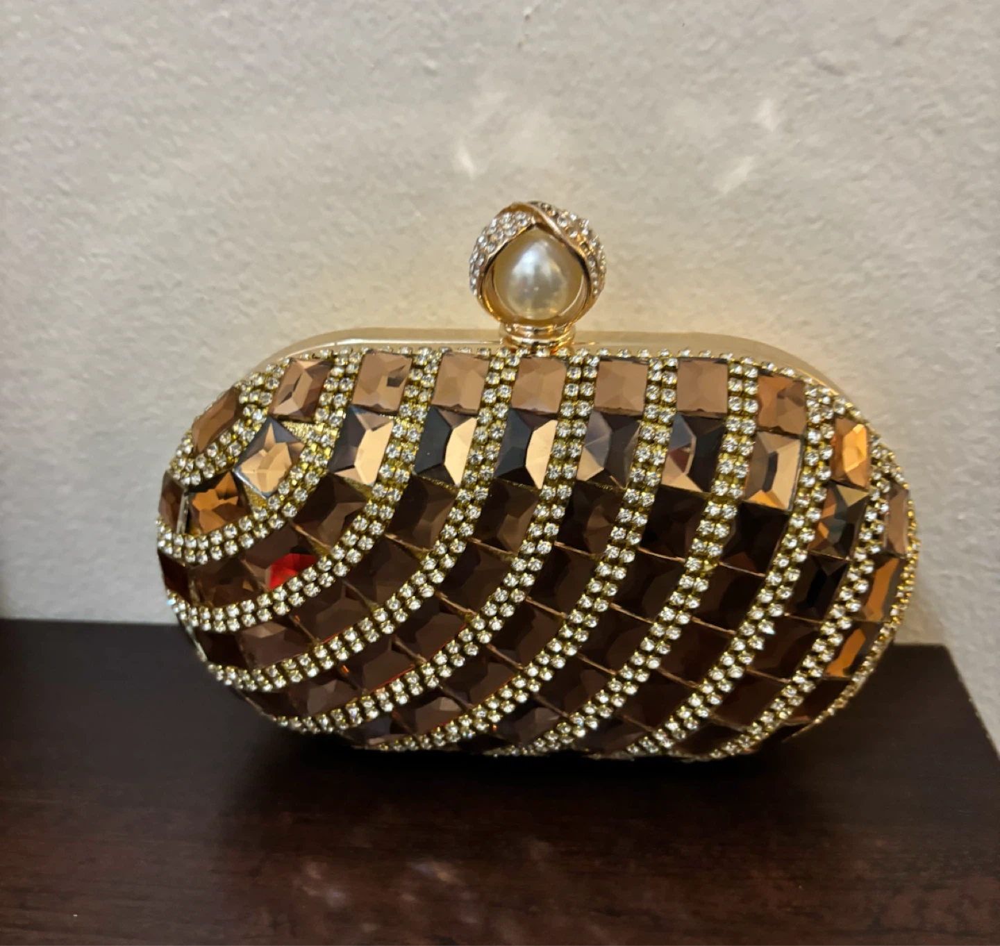 NEW-Embellished Clutch Evening Bag