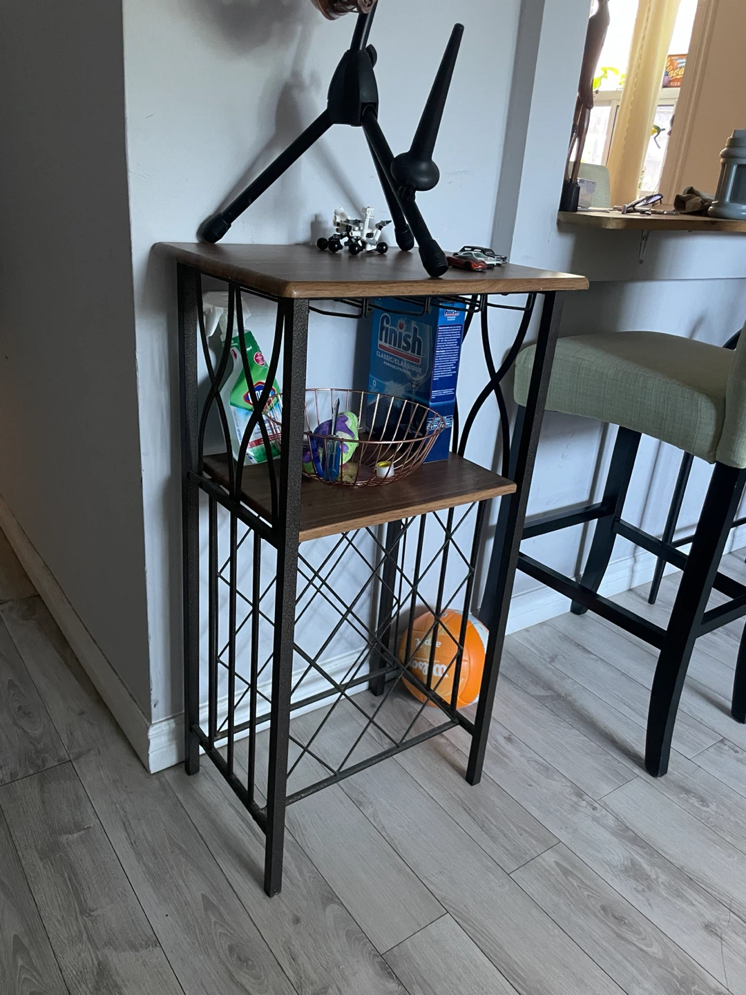 Metal and Wood Side Table
