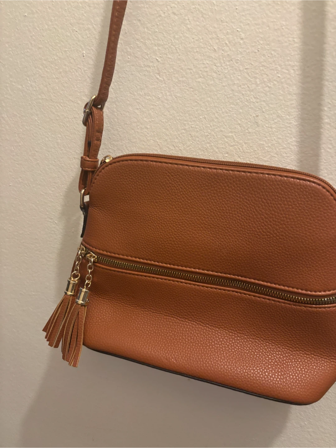 NEW-Brown crossbody purse with tassels