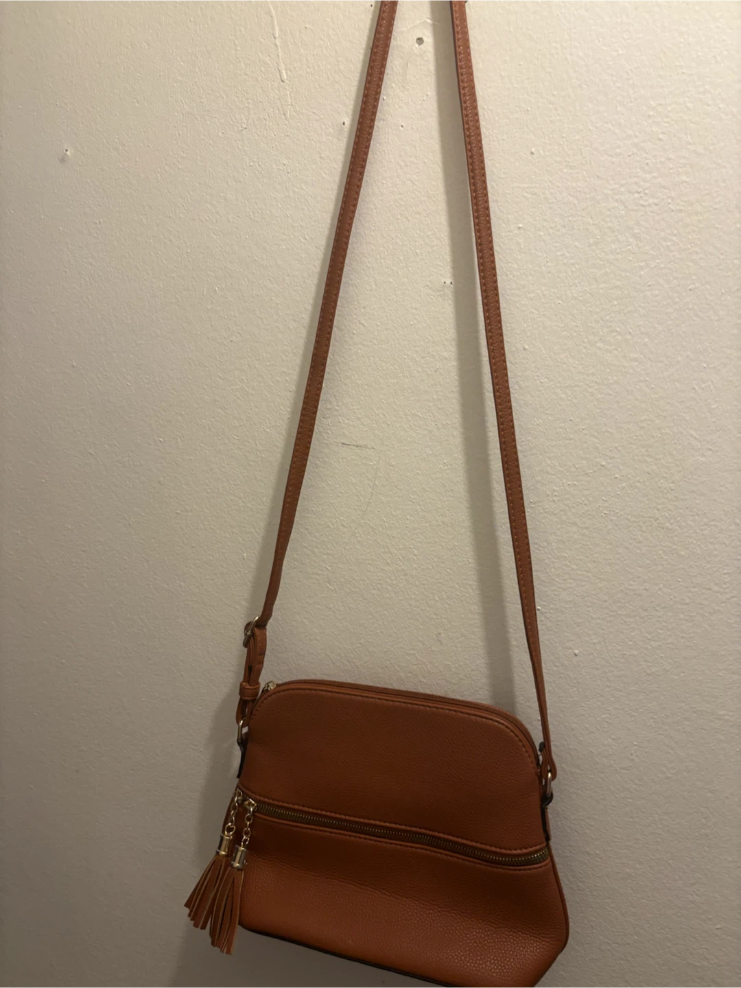 NEW-Brown crossbody purse with tassels - photo 2