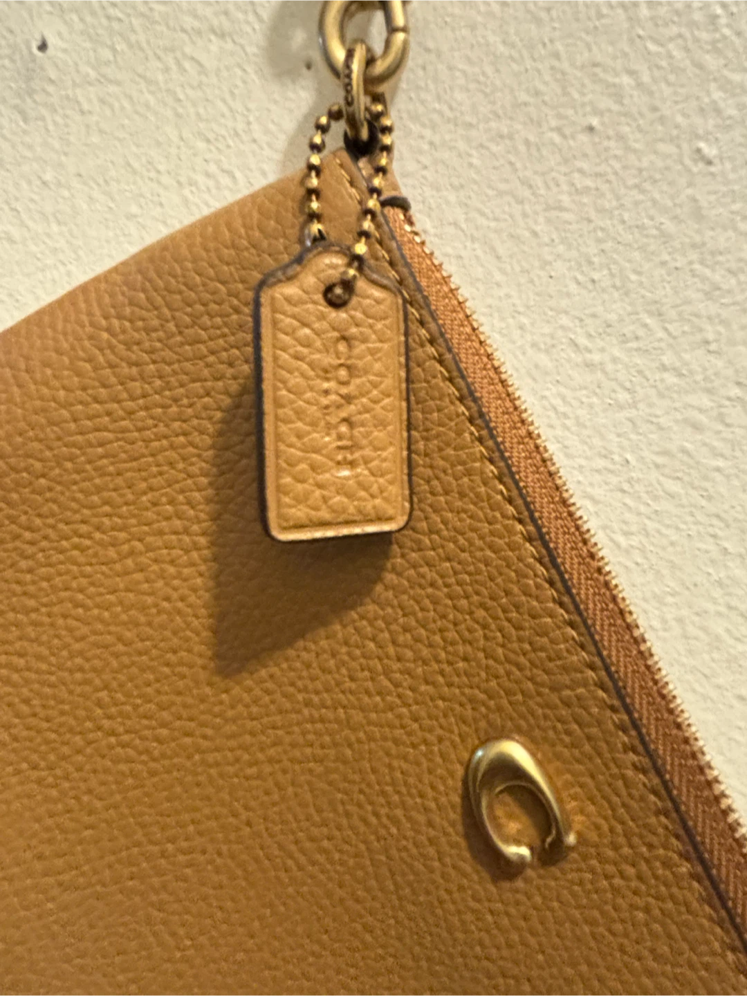 Coach Brown Leather Wristlet Pouch