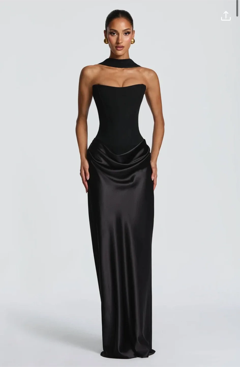Baby boo Black Strapless Corset Maxi Dress