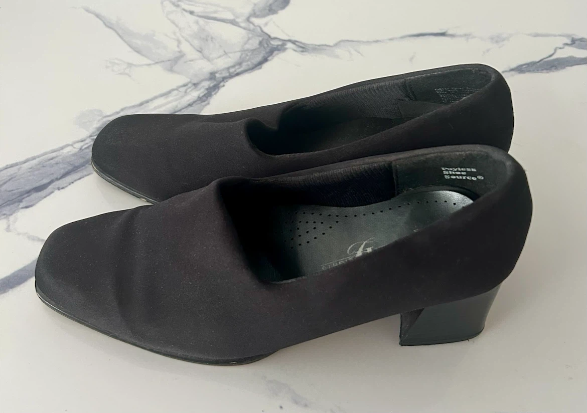 Black Fabric Heels (9 1/2 Wide) - photo 2