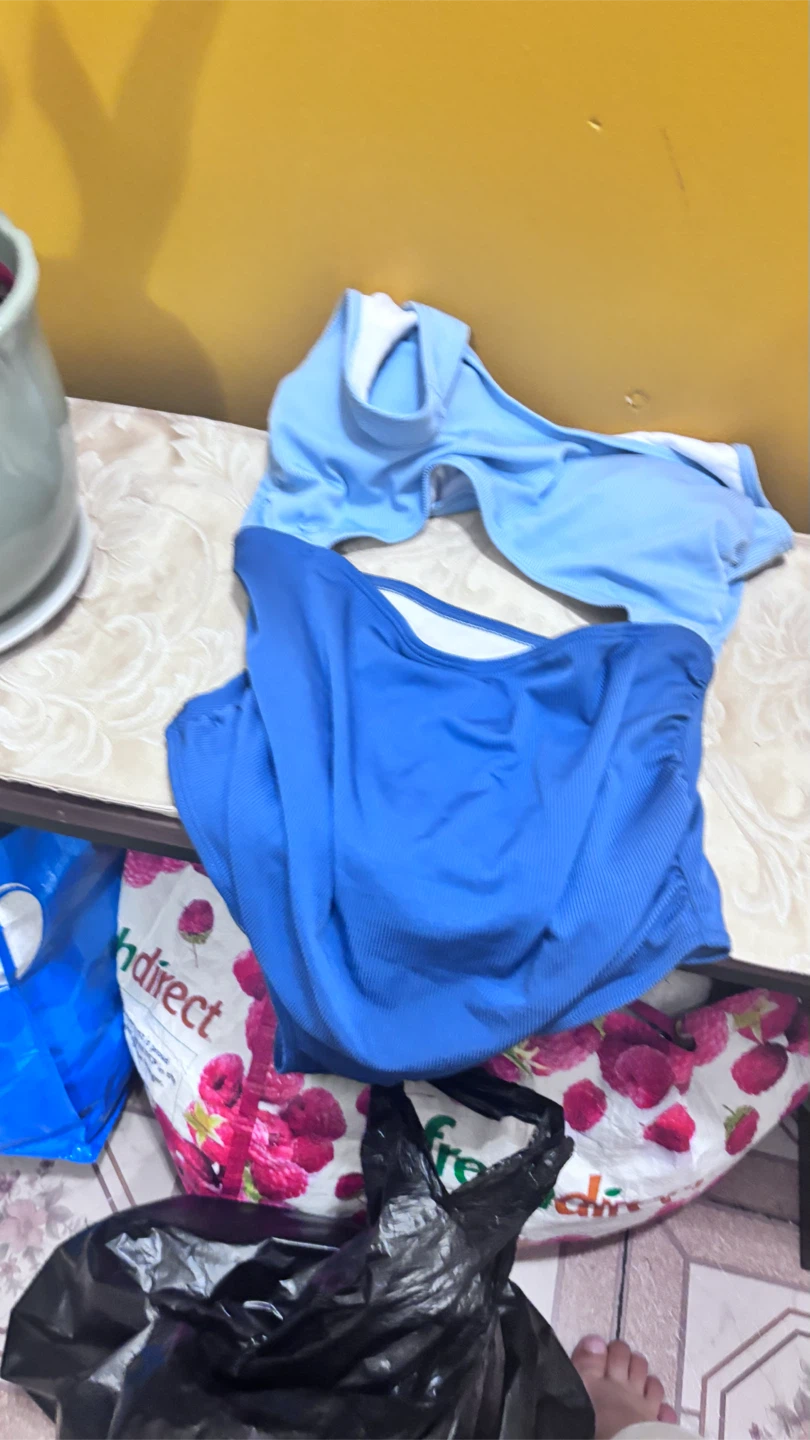 Blue Ribbed One-Piece Swimsuit - photo 2