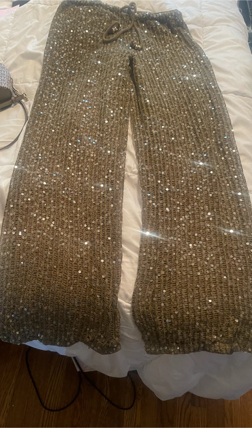 Sequin Wide Leg Pants