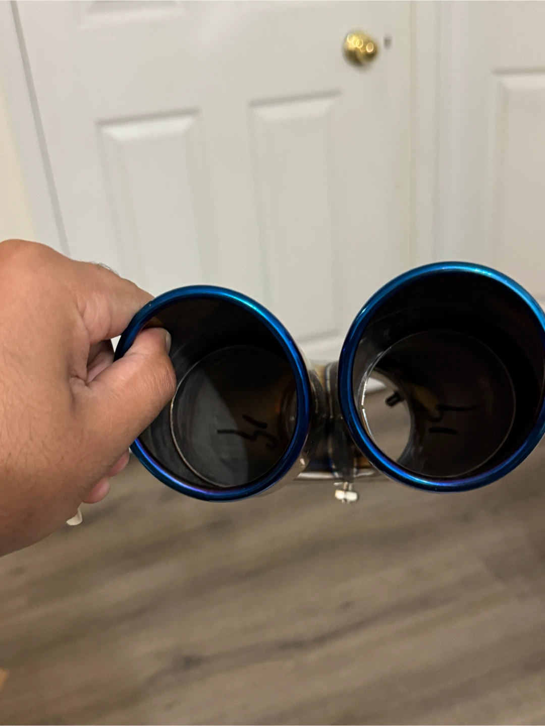 Dual Outlet Exhaust Tip - Stainless Steel with Burnt Blue Finish - photo 4