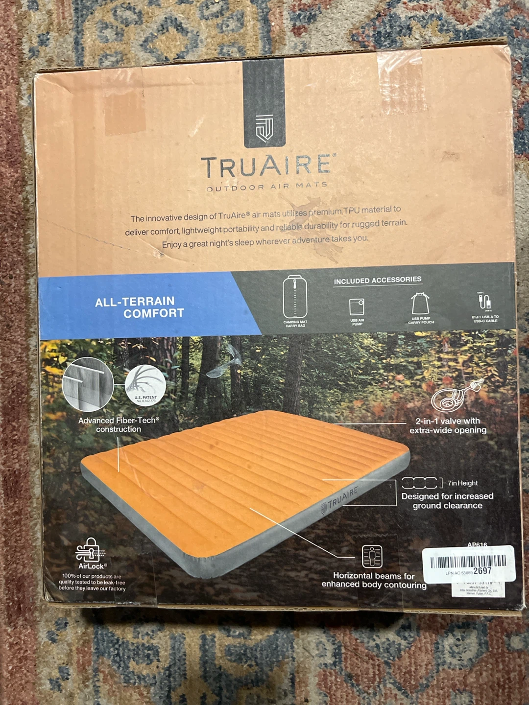 TRUAIRE TPU Camping Sleeping Mat - 60in x 80in x 7in