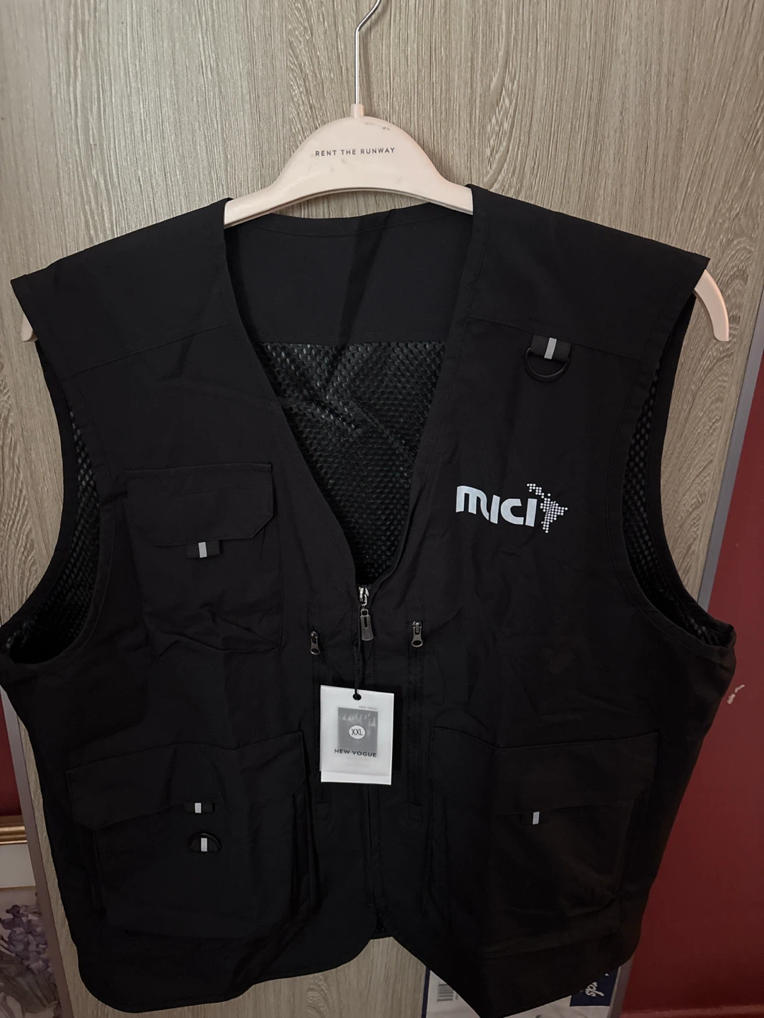 New MICI Black utility cargo Vest XXL