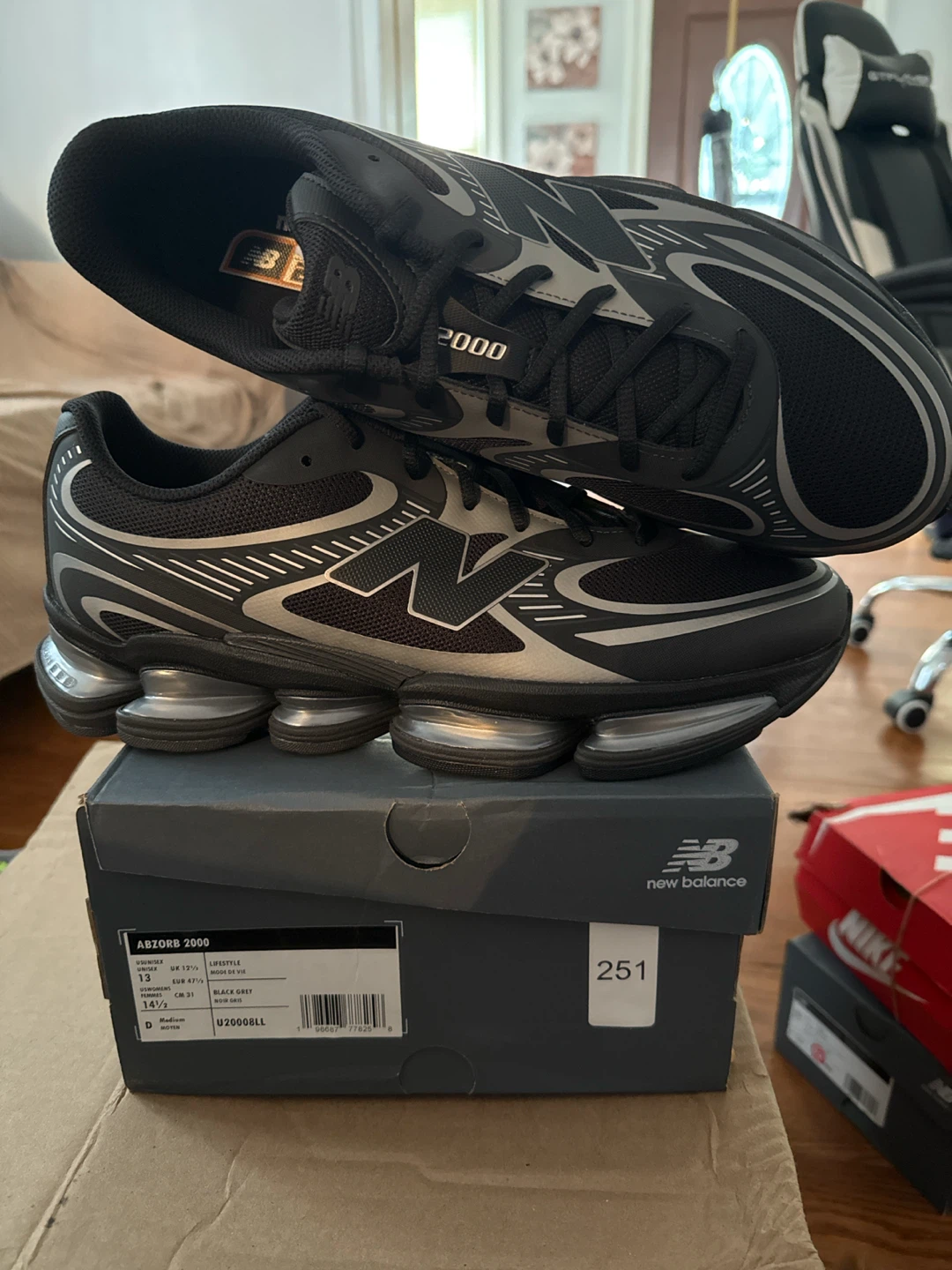 New Balance ARZB0 2000 Black/Silver Running Shoes Size 13 - photo 4