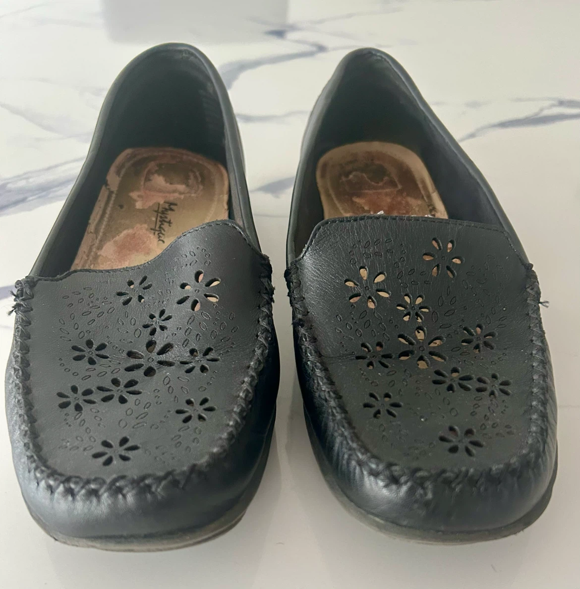 Black Leather Loafers - Women’s Size 9W