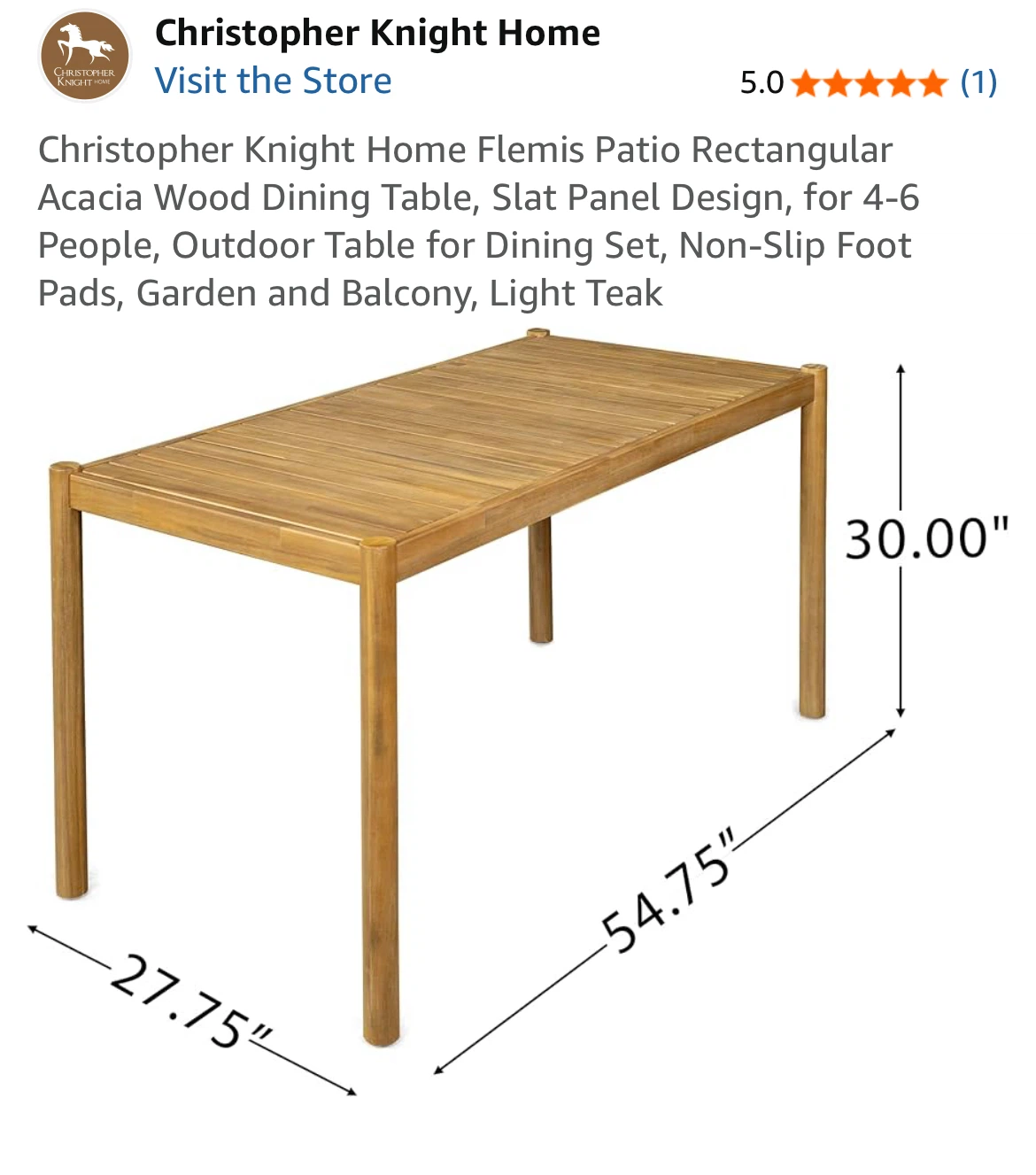 Wood outdoor dining table seats 4 to 6 people - photo 2