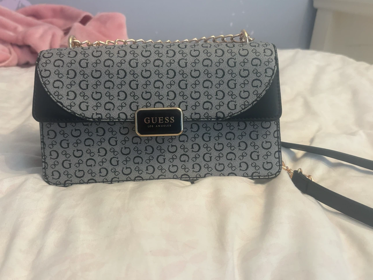 Guess Crossbody Bag - Black/Grey Monogram