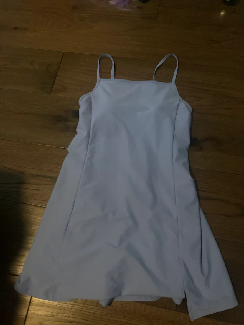 Blue tennis dress with shorts underneath