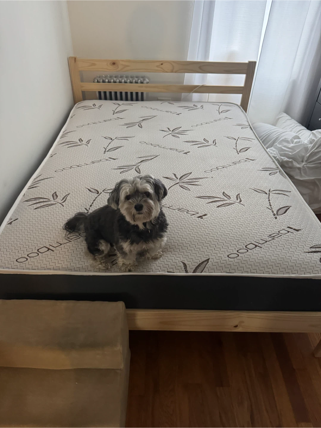 Full Size Pine Wood Bed Frame with built in headboard - photo 3