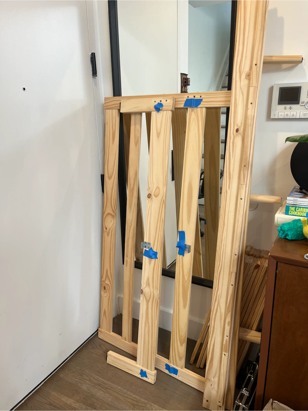 Full Size Pine Wood Bed Frame with built in headboard - photo 5