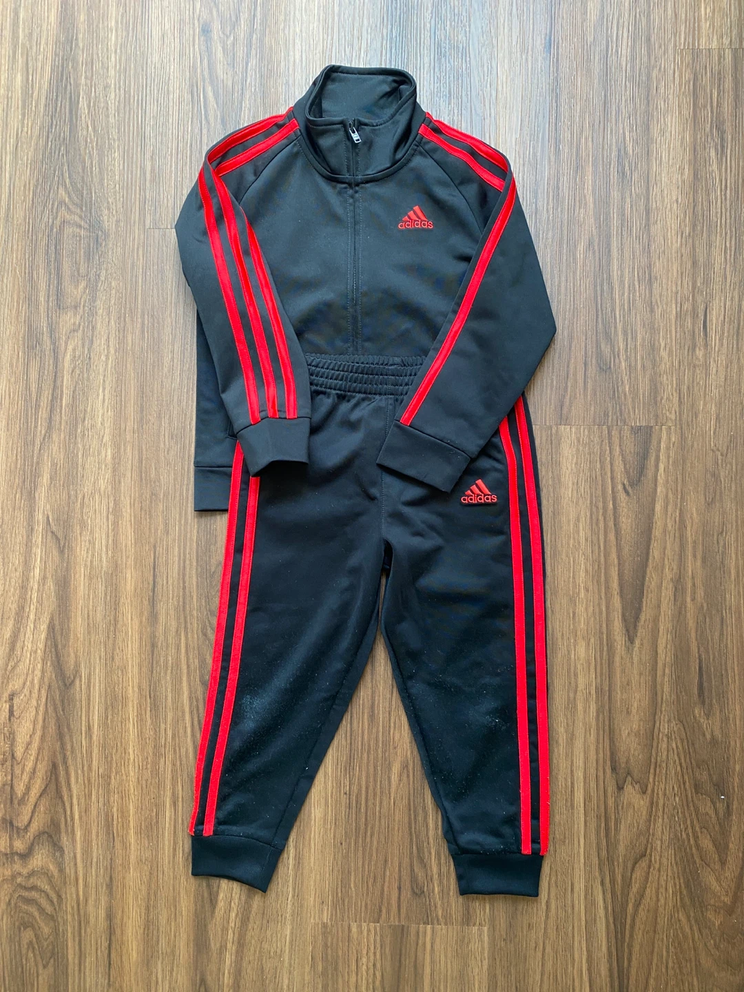 Adidas Tracksuit Set - Black/Red, 3T