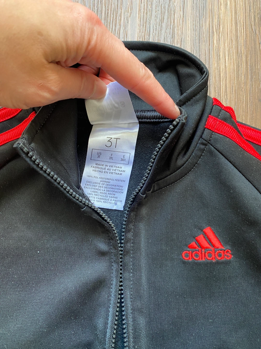 Adidas Tracksuit Set - Black/Red, 3T - photo 3