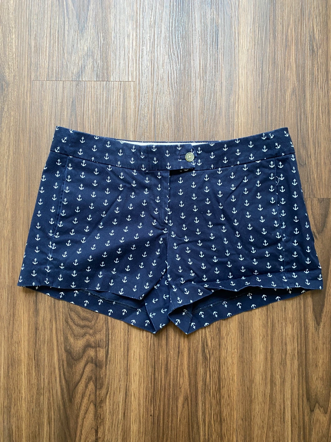 J. Crew Navy Anchor Print City Fit Shorts-Size 4