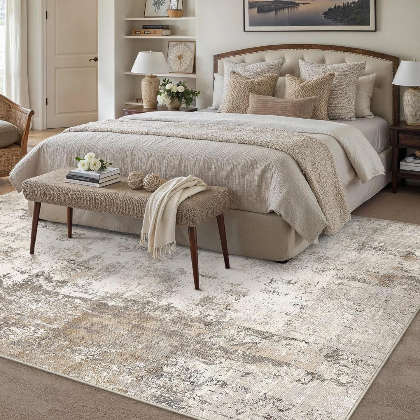 Distressed Abstract Area Rug - photo 2
